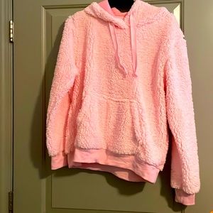 Pink Sherpa hoodie. Never worn.